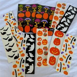 Mrs Grossmans Vintage Halloween Sticker Lot - pumpkins, ghosts, candy corn, bats